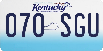 KY license plate 070SGU