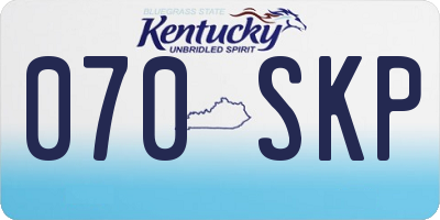 KY license plate 070SKP