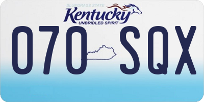 KY license plate 070SQX
