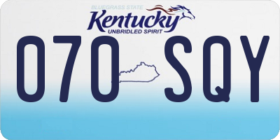 KY license plate 070SQY