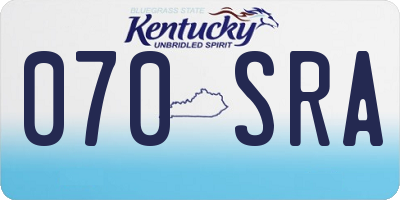 KY license plate 070SRA