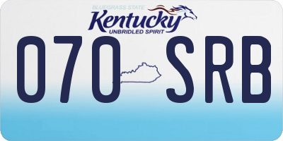 KY license plate 070SRB