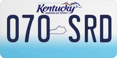 KY license plate 070SRD