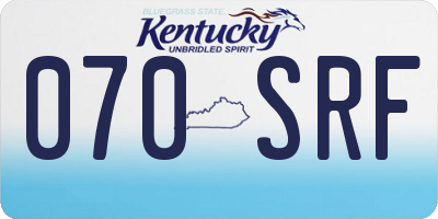 KY license plate 070SRF