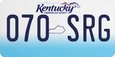 KY license plate 070SRG
