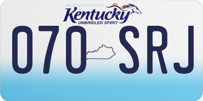 KY license plate 070SRJ