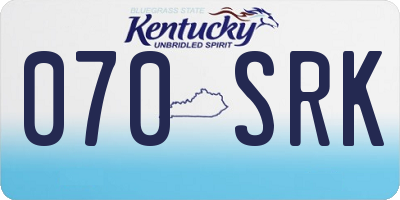 KY license plate 070SRK