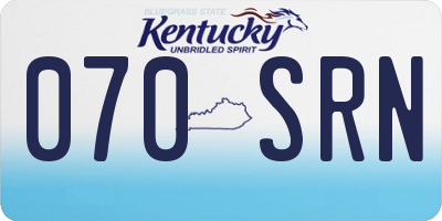 KY license plate 070SRN