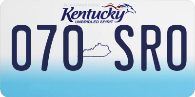 KY license plate 070SRO