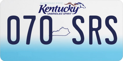 KY license plate 070SRS