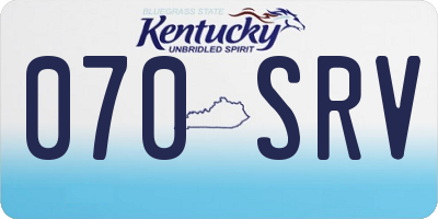 KY license plate 070SRV