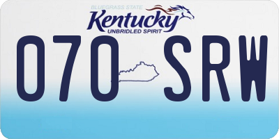 KY license plate 070SRW