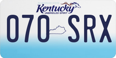 KY license plate 070SRX