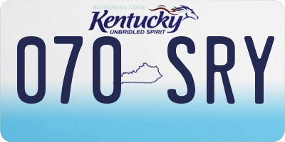 KY license plate 070SRY