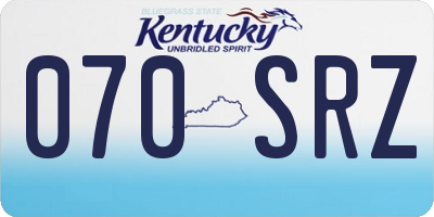 KY license plate 070SRZ