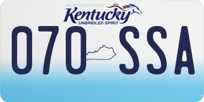 KY license plate 070SSA