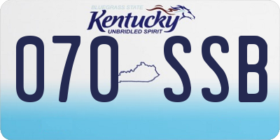 KY license plate 070SSB