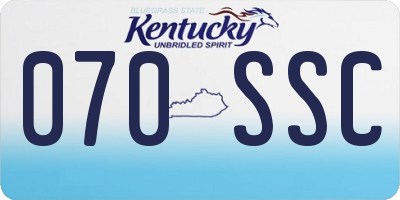 KY license plate 070SSC