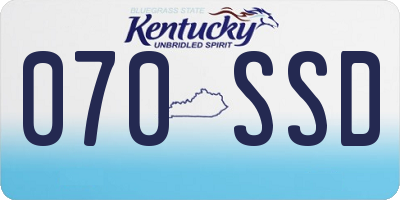 KY license plate 070SSD