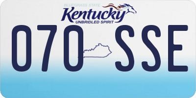 KY license plate 070SSE
