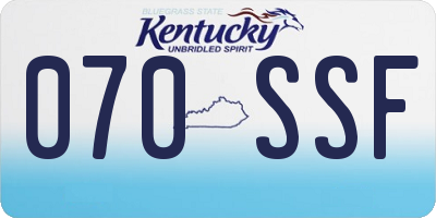 KY license plate 070SSF