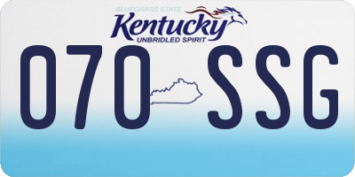 KY license plate 070SSG