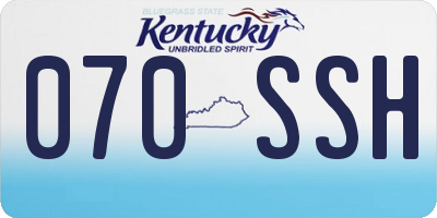 KY license plate 070SSH