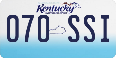 KY license plate 070SSI