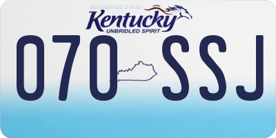 KY license plate 070SSJ