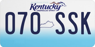 KY license plate 070SSK