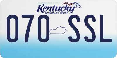 KY license plate 070SSL
