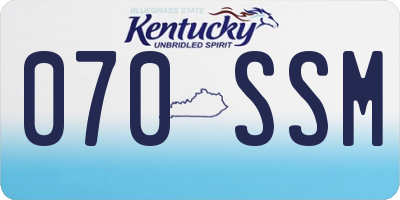 KY license plate 070SSM