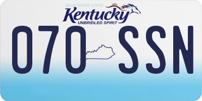 KY license plate 070SSN