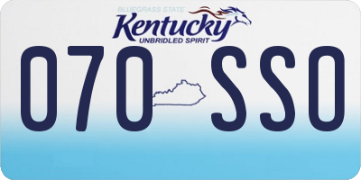 KY license plate 070SSO