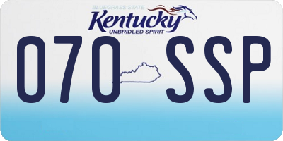 KY license plate 070SSP