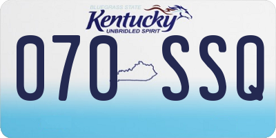 KY license plate 070SSQ