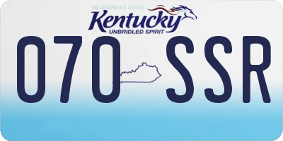 KY license plate 070SSR