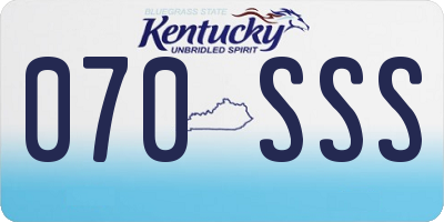 KY license plate 070SSS