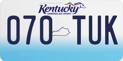 KY license plate 070TUK