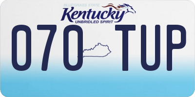 KY license plate 070TUP