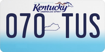 KY license plate 070TUS