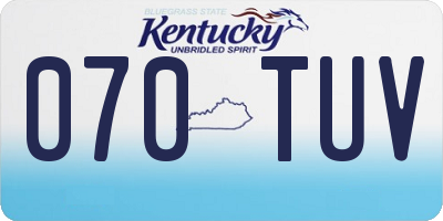 KY license plate 070TUV