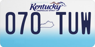 KY license plate 070TUW