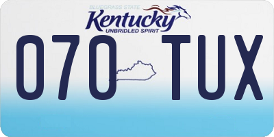 KY license plate 070TUX