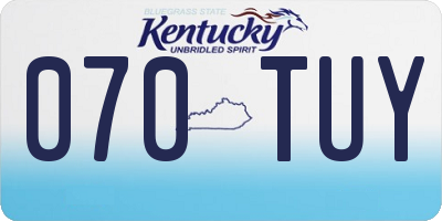 KY license plate 070TUY