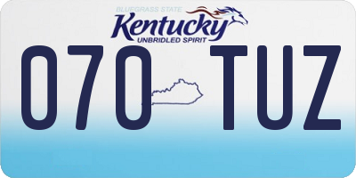 KY license plate 070TUZ