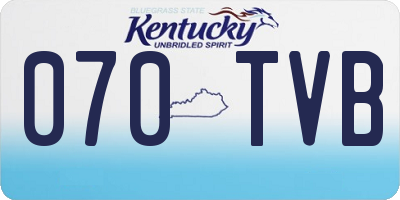 KY license plate 070TVB