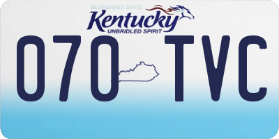 KY license plate 070TVC