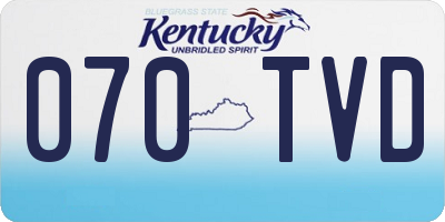 KY license plate 070TVD