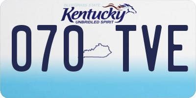 KY license plate 070TVE